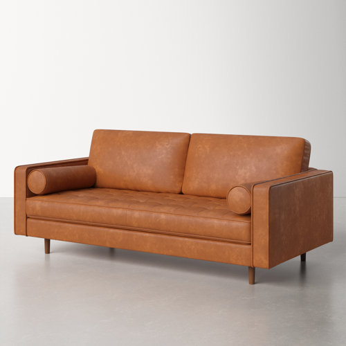 Geo 84" Vegan Leather Sofa & Reviews | AllModern